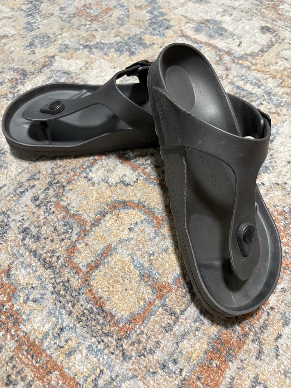 Birkenstock Women’s Gray EVA Thong Sandals. Size 37